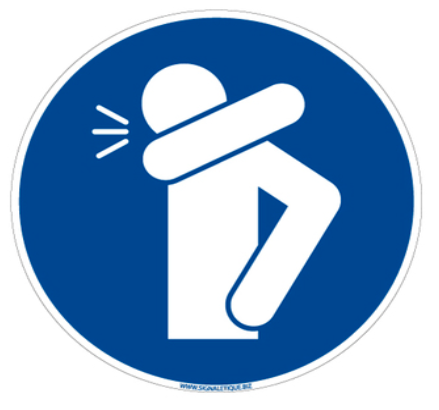 Signalisation d'hygiène et sécurité : tousser ou éternuer dans le coude 